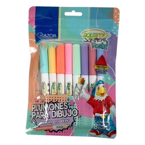 Plumones Aquarelo 8 Pz Junior Pastel