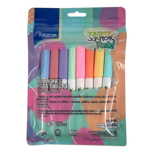 Plumones Aquarelo 8 Pz Junior Pastel