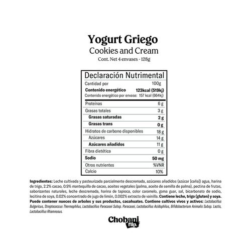Yoghurt Chobani Batflip Cookies&Cream 4 Piezas