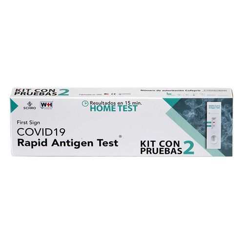 Prueba Rápida Antígeno Covid-19 SCHRO Kit con 2 Pruebas.