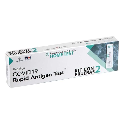 Prueba Rápida Antígeno Covid-19 SCHRO Kit con 2 Pruebas.
