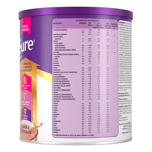 Fórmula Pediasure Plus Polvo Chocolate 400g