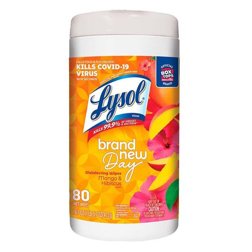 Toalla Desinfectante Lysol Superficies Citrus 80 Toallitas