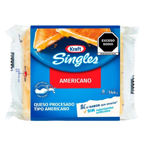 Queso Americano Kraft Singles 144g