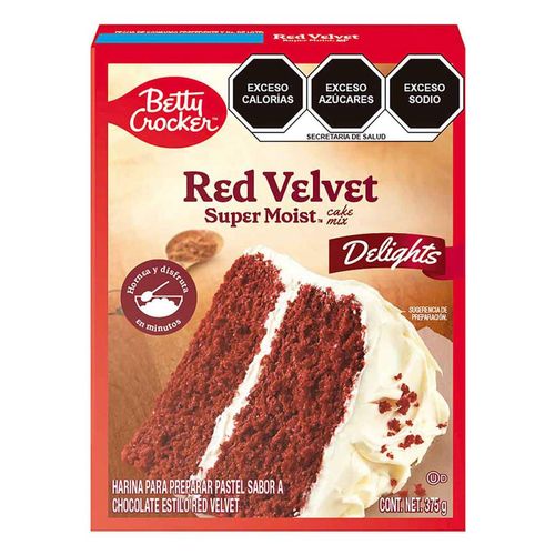 Harina para pastel Betty Crocker sabor chocolate red velvet 375g