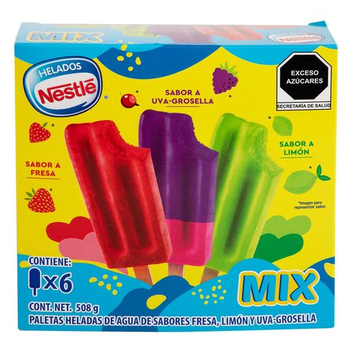 Paletas Heladas Nestlé Mix sabor Fresa Limón y Uva-Grosella 508g