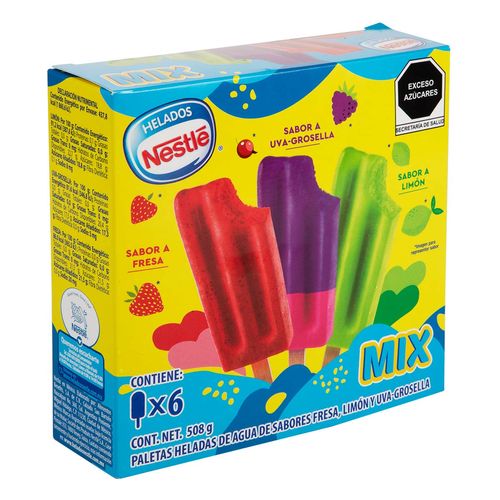 Paletas Heladas Nestlé Mix sabor Fresa Limón y Uva-Grosella 508g