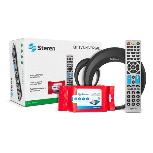 Combo Steren Antena Circular + Control remoto + Toallitas Limpiadoras PACK-VID-25