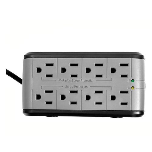 Regulador Vorago Avr-100 con 8 Contactos Negro