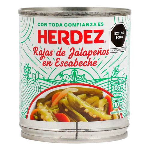 Chile Herdez Jalapeños en Rajas 205g