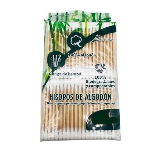 Hisopos Lidernova 200 Piezas Bambú para Bebé