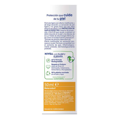 Protector Solar Facial Nivea Sun 50Fps 50ml