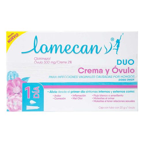 Tratamiento Lomecan Óvulo y Crema Duo Pack 20g y 1 óvulo