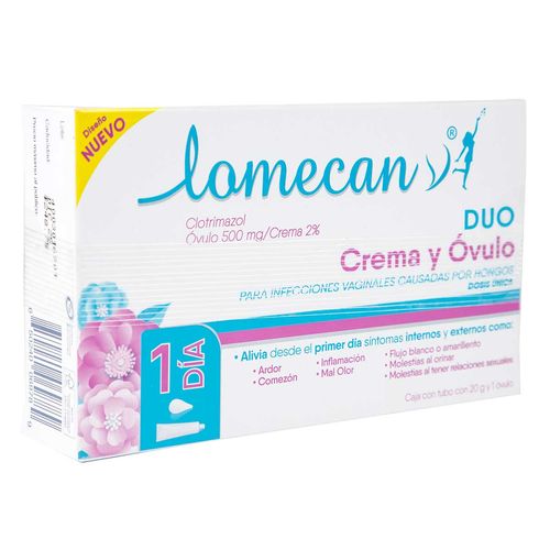 Tratamiento Lomecan Óvulo y Crema Duo Pack 20g y 1 óvulo