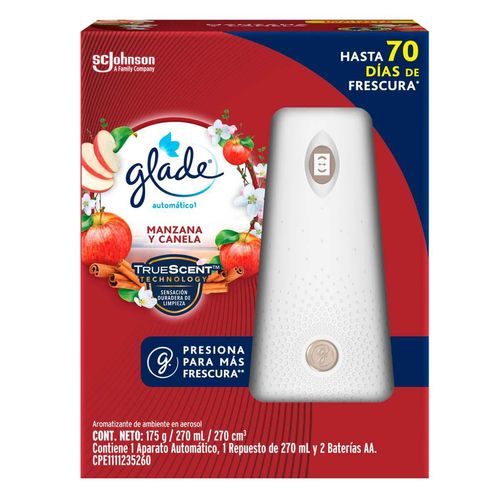 Aromatizante Automático en Aerosol Glade Manzana y Canela Aparato y Repuesto de 175g