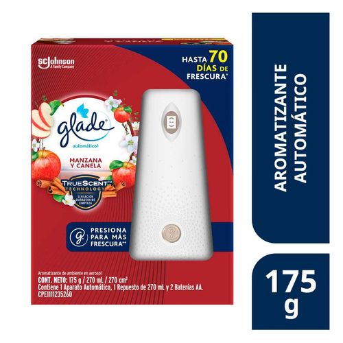 Aromatizante Automático en Aerosol Glade Manzana y Canela Aparato y Repuesto de 175g