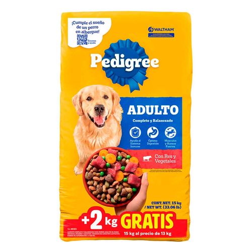 Croquetas Pedigree para Perros Adultos 13+2 Kg