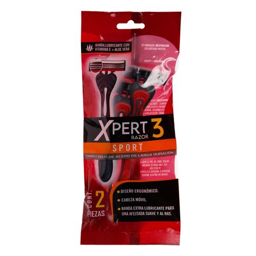 Rastrillo Xpert Hombre 3 Hojas 2 Piezas