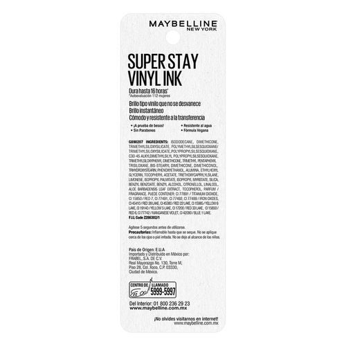 Labial Maybelline Vinyl Ink Líquido 4.2ml