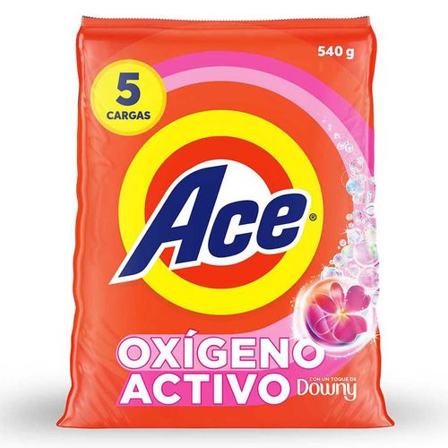 Detergente en Polvo Ace con Toque de Downy  5 Cargas 540g