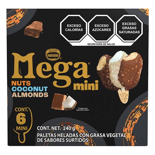 Paletas Heladas Mega Mini Mix Coco, Almendras y Nueces 240g