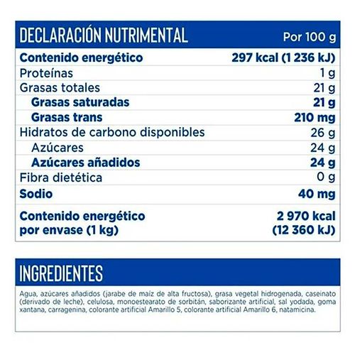Crema para Batir sabor Nata Chantilly 1Kg