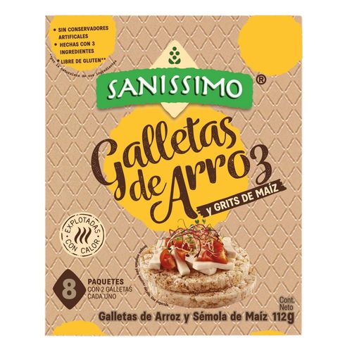 Galletas Sanissimo De Arroz Maíz 112g