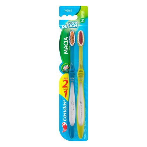 Cepillo Dental Condor Adulto Cerdas Rectas 2 Piezas