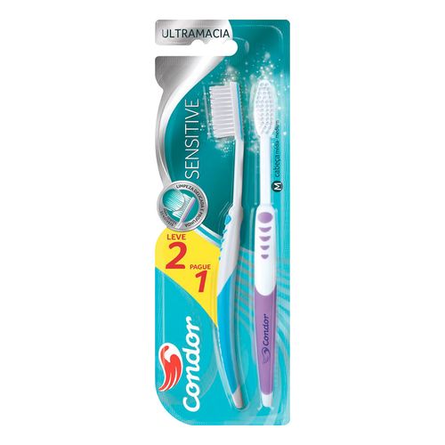 Cepillo Dental Condor Adulto Cerdas Ultra Suaves 2 Piezas