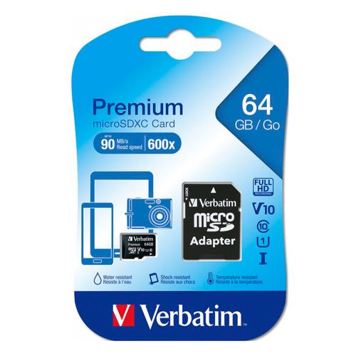 Memoria Verbatim Micro SD 64GB SDHC Class 10