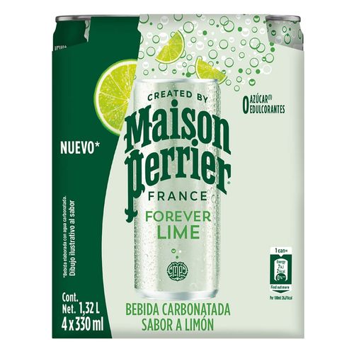 Bebida Carbonatada Maison Perrier Sabor Limón Display con 4 Latas de 330ml