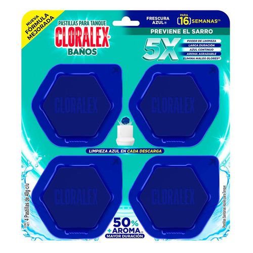 Pastilla Para Baño Cloralex Frescura Azul 4 pastillas de 40g c/u