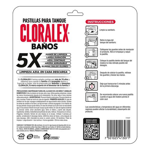 Pastilla Para Baño Cloralex Frescura Azul 4 pastillas de 40g c/u