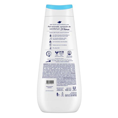 Jabón Líquido Dove Gentle Scrub 400ml