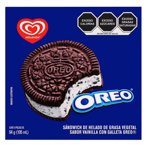 Sándwich Holanda Oreo 4 Piezas 105ml c/u