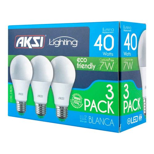 3 Pack Foco Led Aksi 7w