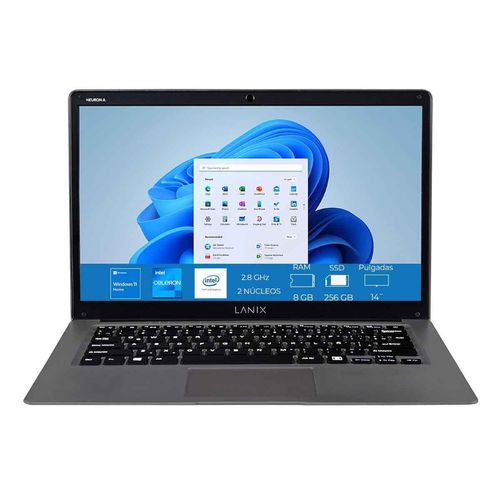 Laptop Lanix 14 Pulgadas 8GB RAM 256GB de Almacenamiento NEURON A Gris