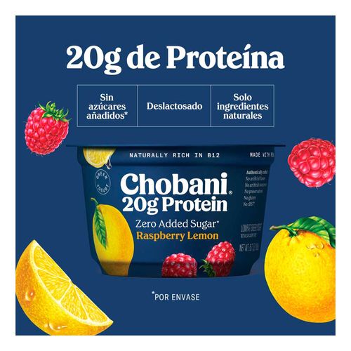 Yogurt Griego con 20g de proteína Raspberry Lemon
190g