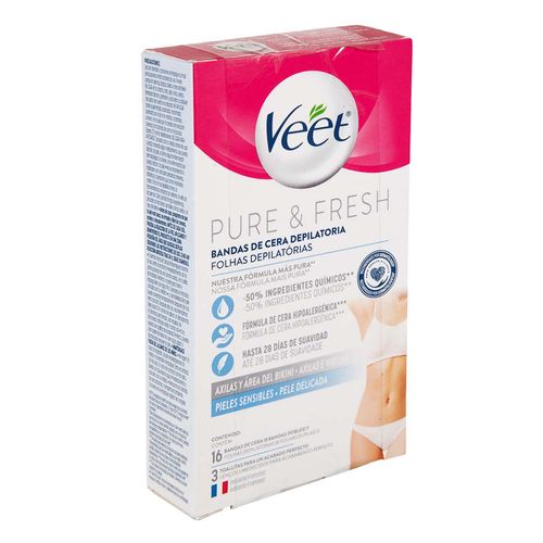 Bandas Depiladoras Veet Axilas y Bikini16 Piezas