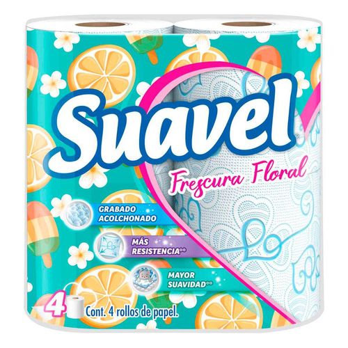Papel Higiénico Suavel Frescura Floral 4 Rollos