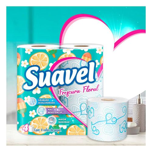 Papel Higiénico Suavel Frescura Floral 4 Rollos