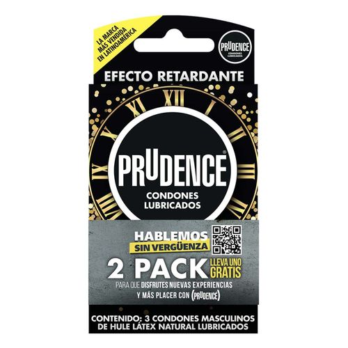 Condones Prudence Retardante Ultra Sensitivo Extra Time + Zero 2 Pack con 6 Piezas