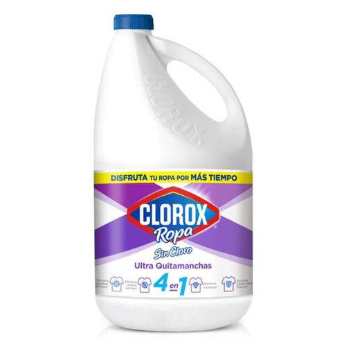 Quitamanchas sin Cloro Clorox Ropa 4 en 1 para ropa blanca 3.8L