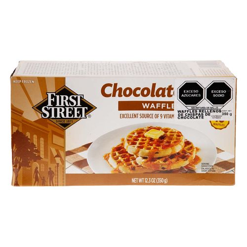 Waffles First Street Chispas de Chocolate 350g