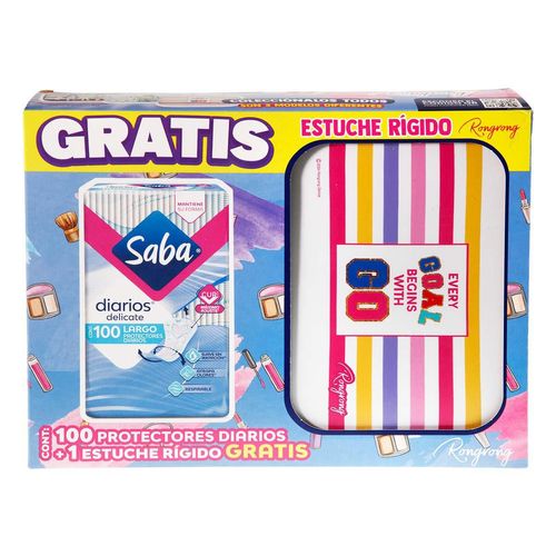 Pantiprotectores Largos Saba 100 piezas + Estuche