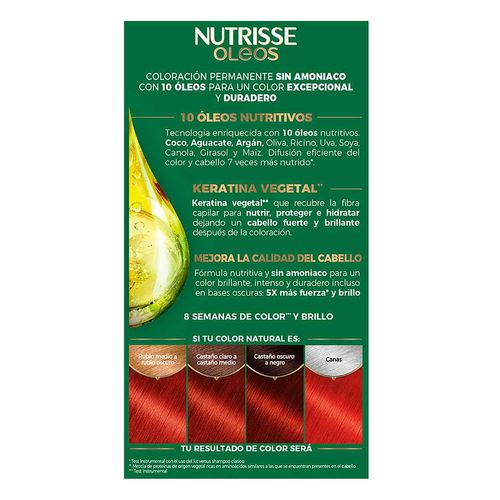 Tinte para Cabello Nutrisse Oleos Rubio Rojo Intenso 7.64