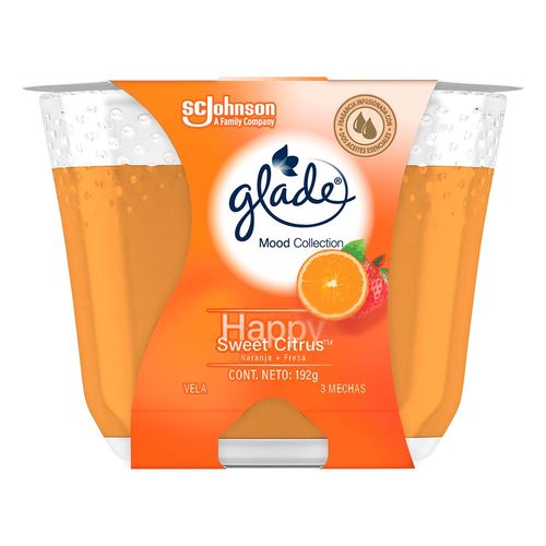 Vela Aromatizante Glade Happy Sweet Citrus 192g.