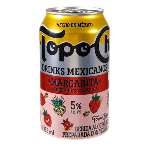 Bebida Alcohólica Topochico Margarita Fresa Jamaica 355ml