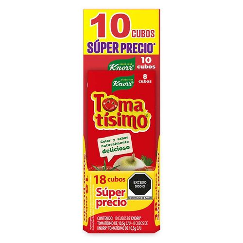 Consóme Tomatisimo Knorr 10 Cubos + 8 Cubos