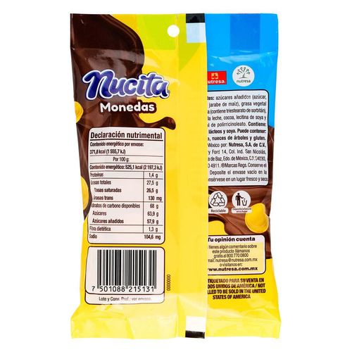Chocolates Nucita Moneda 12 piezas 70.8g